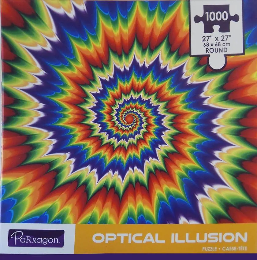 Optical Illusion Round Puzzle Rainbow & Gradient