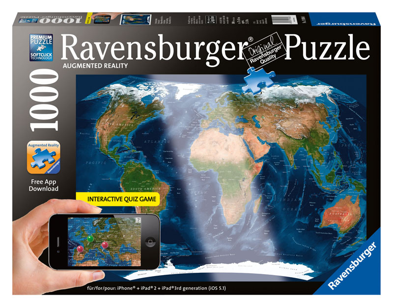 Satellite World Map (Augmented Reality), 1000 Pieces, Ravensburger