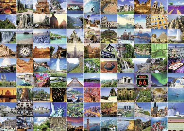 99 Beautiful Places on Earth Travel Jigsaw Puzzle