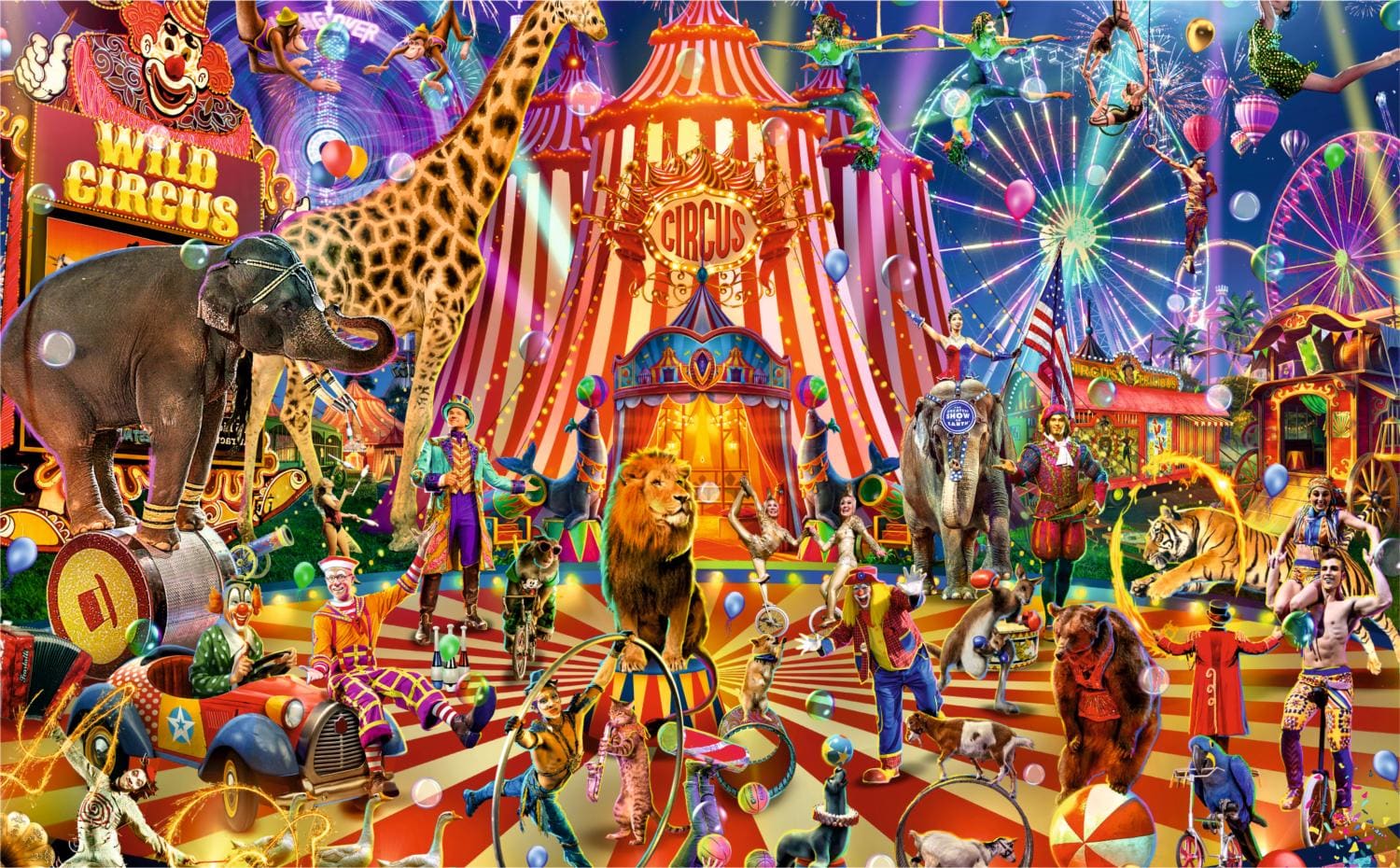 Wild Circus - 50 Piece Mini Puzzle Collage