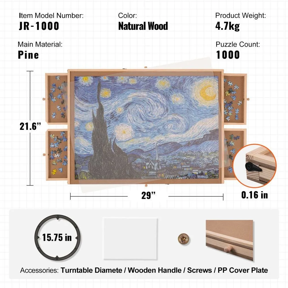 1000 Piece Puzzle Board w/ Cover