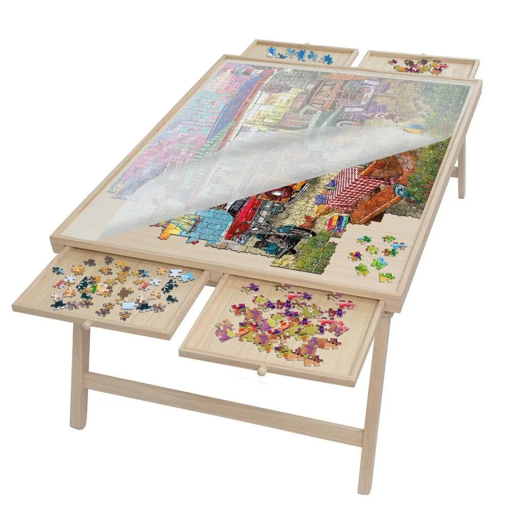 1500 Piece Puzzle Board Table with Legs & Protective Cover