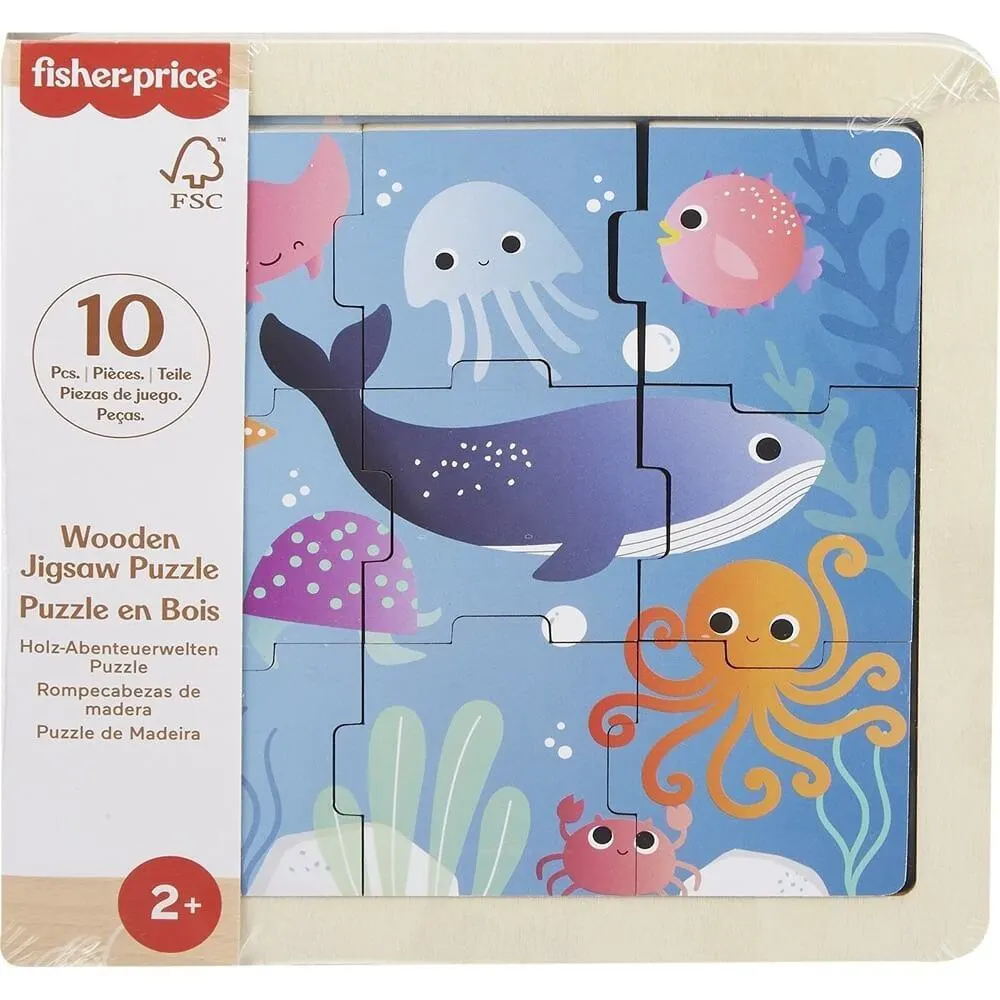 Fisher-Price Wooden Jigsaw Puzzle Ocean Animals