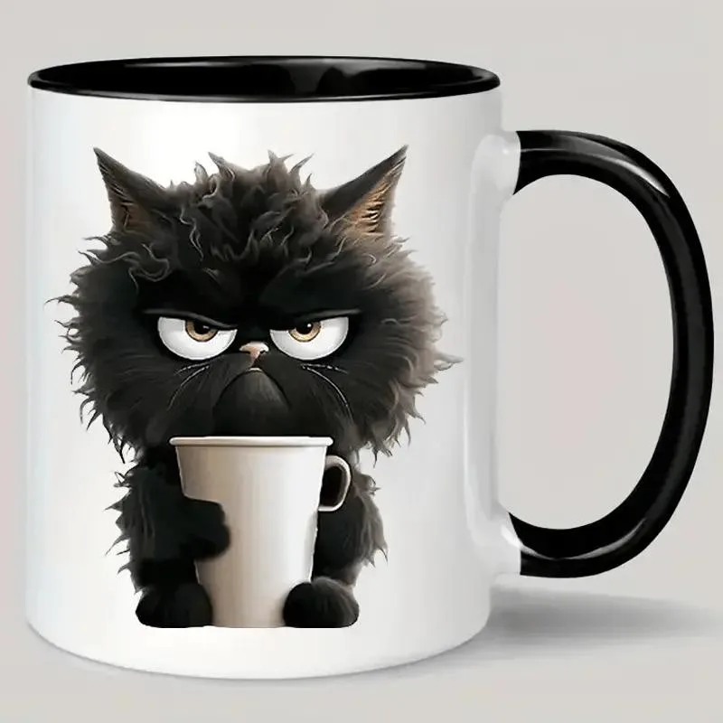 Funny Black Cat Ceramic Coffee Mug