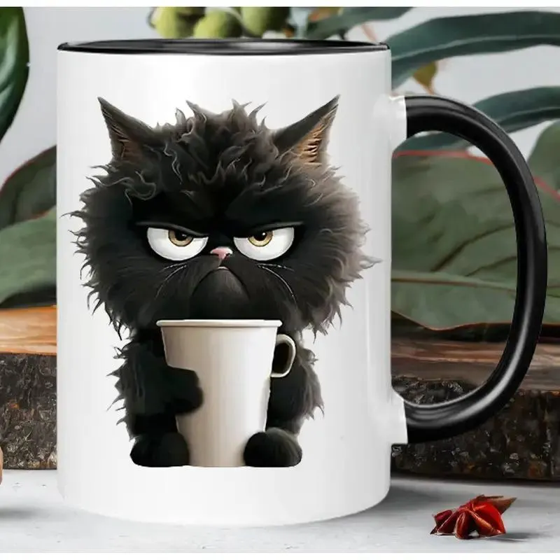 Funny Black Cat Ceramic Coffee Mug