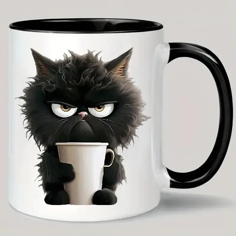 Funny Black Cat Ceramic Coffee Mug
