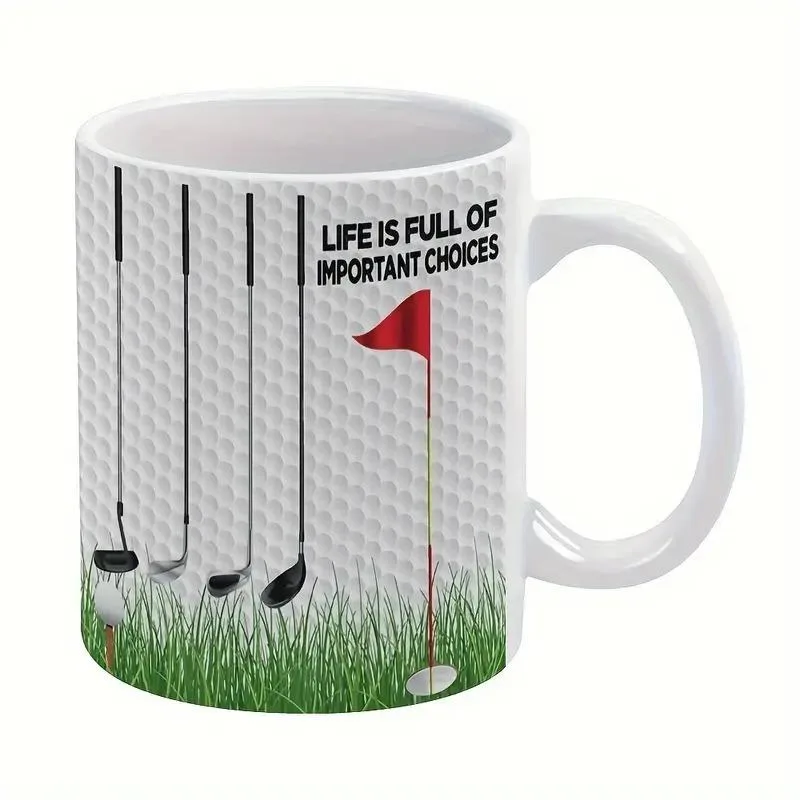 Golf-Themed Ceramic Mug - Double-Sided Coffee Cup - 11oz