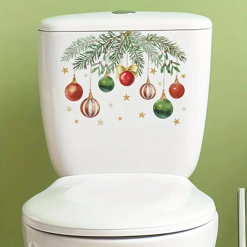 Christmas Leaf Light Ball Toilet Sticker, Detachable