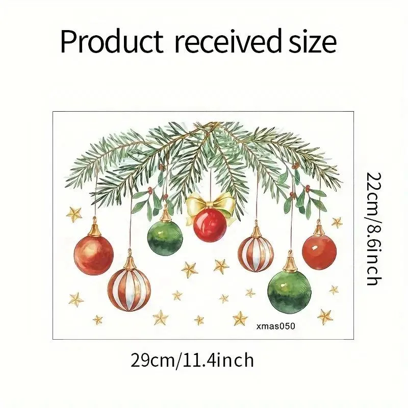 Christmas Leaf Light Ball Toilet Sticker, Detachable