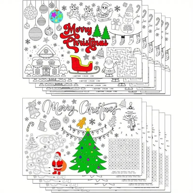 12pcs Santa Claus Place Mats -