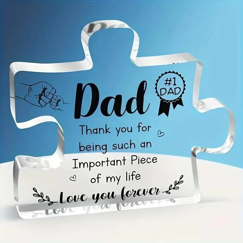 Best Dad Puzzle-Shaped Plaque - Acrylic