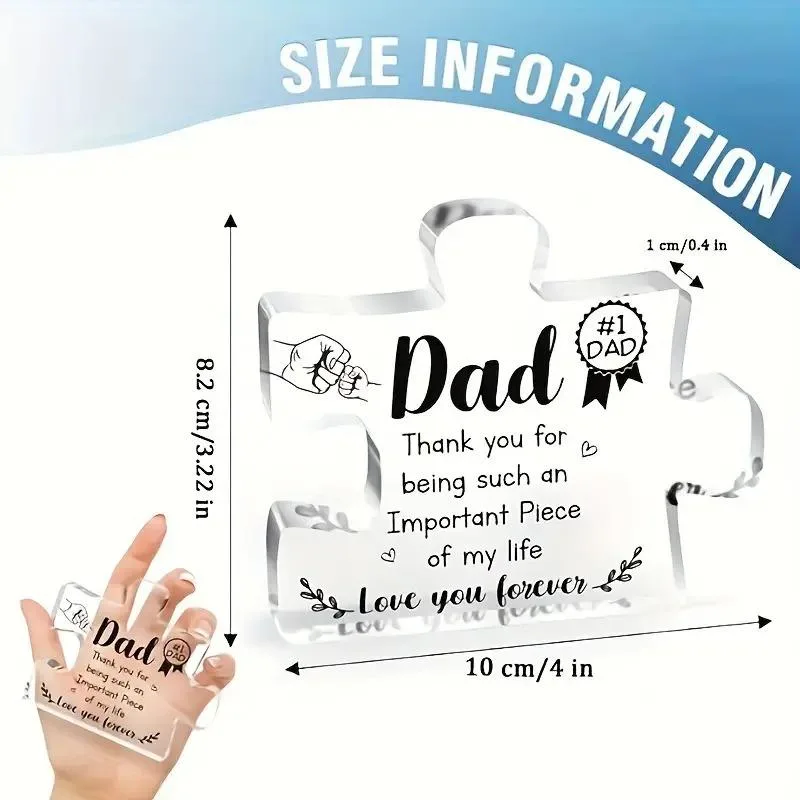 Best Dad Puzzle-Shaped Plaque - Acrylic