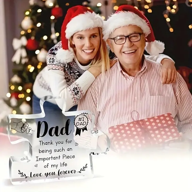 Best Dad Puzzle-Shaped Plaque - Acrylic