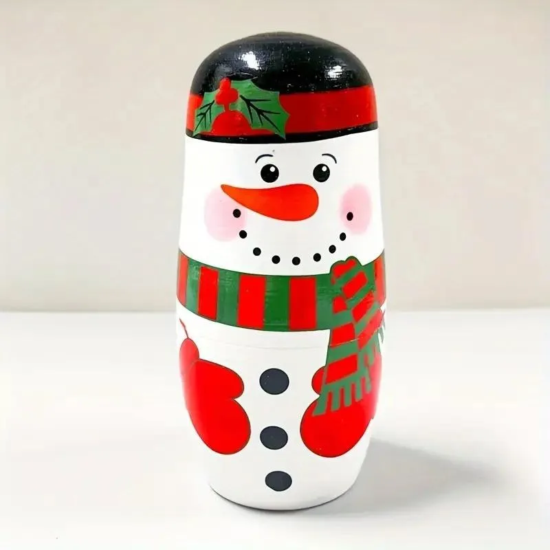 Wooden Nesting Dolls - Snowman Family