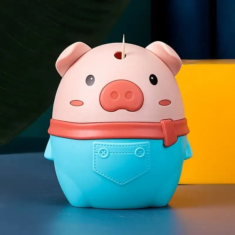 Adorable Single Cute Pig Automatic Toothpick Dispenser