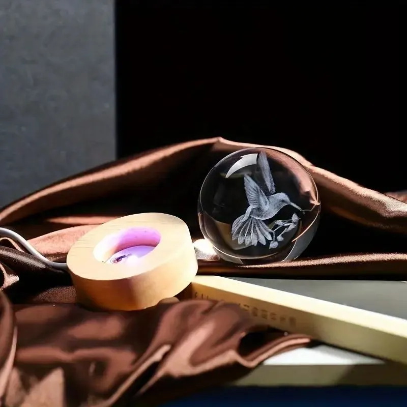 3D Hummingbird Crystal Ball Ornament