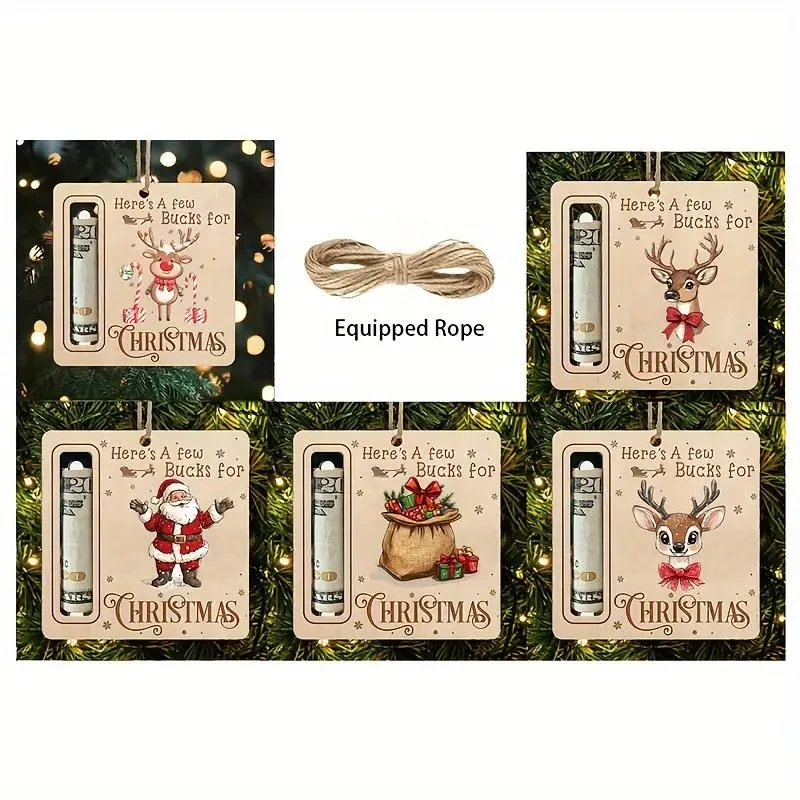 Christmas Tree Money Holder Ornament with Cash Slot