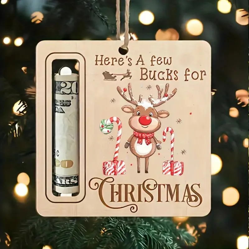 Christmas Tree Money Holder Ornament with Cash Slot