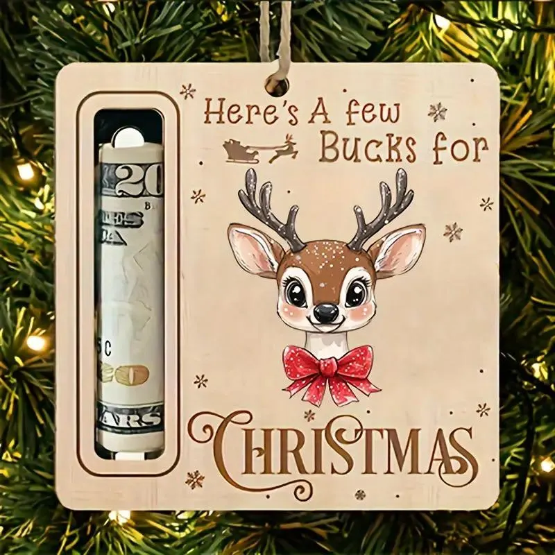 Christmas Tree Money Holder Ornament with Cash Slot