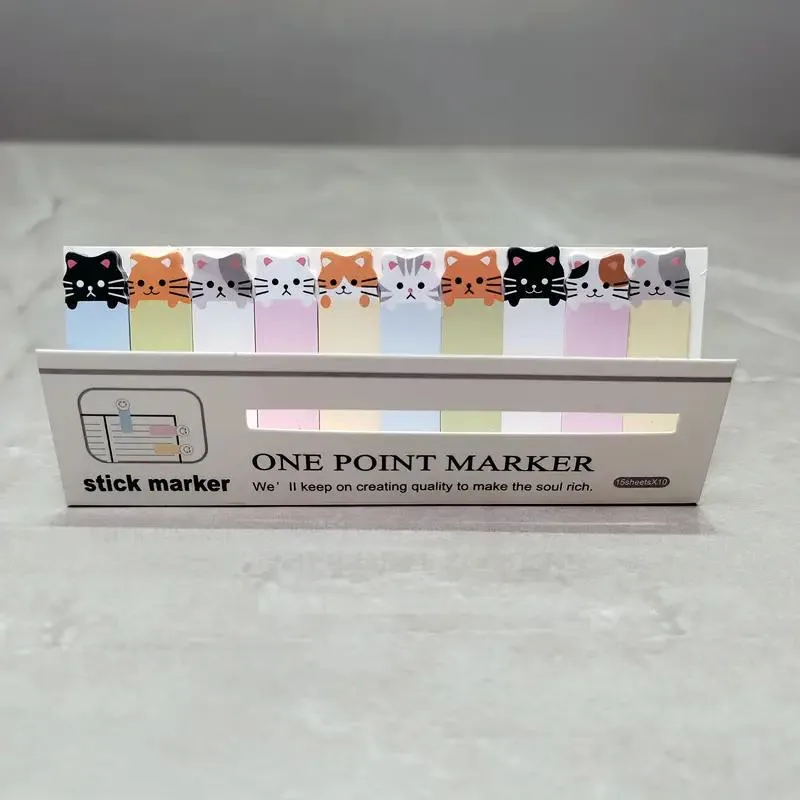 Cat Page Markers - Sticky Notes Set - 150 Count