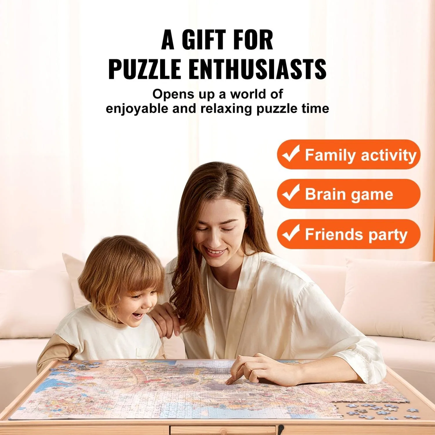 1500 Piece Puzzle Board with 6 Drawers and Cover