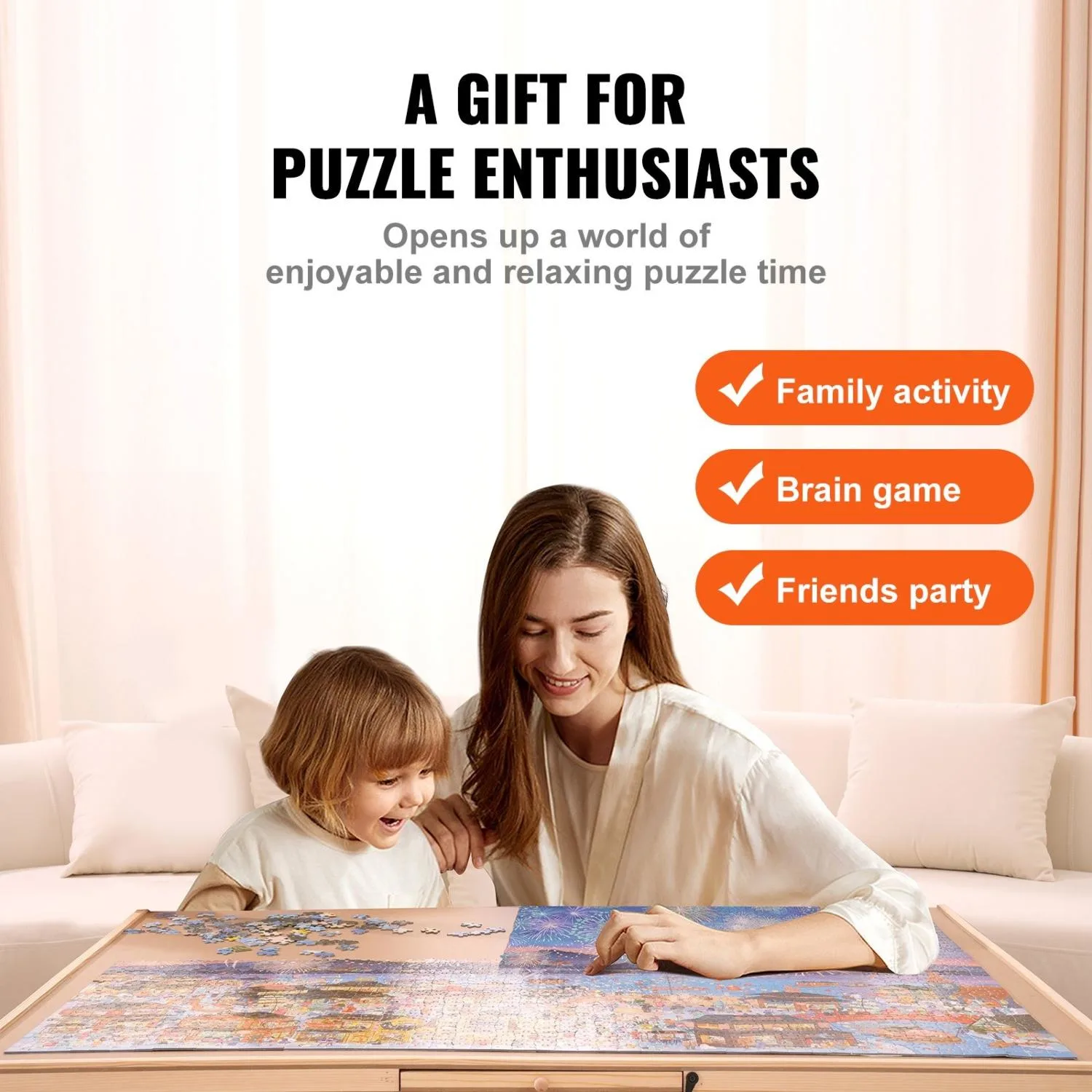 2000 Piece Puzzle Board with 6 Drawers and Cover