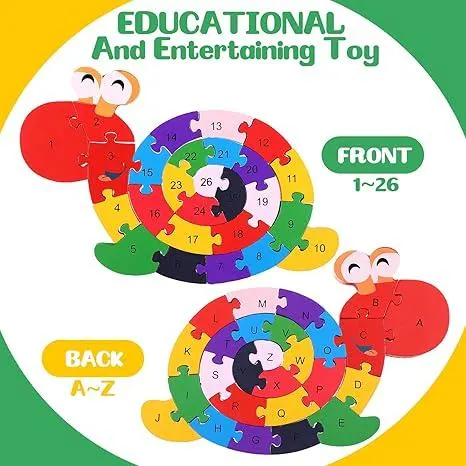 Alphabet Jigsaw Puzzle Building Blocks Snail
