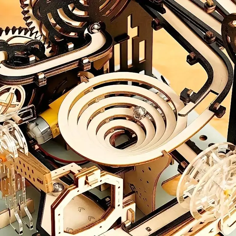 3D Wooden Puzzles Marble Run Model Kit - Electric
