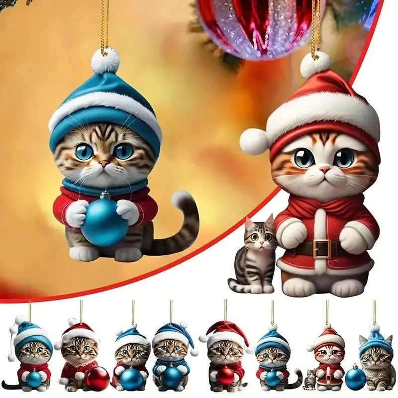 Gift Solutions Cartoon Cat Christmas Ornaments
