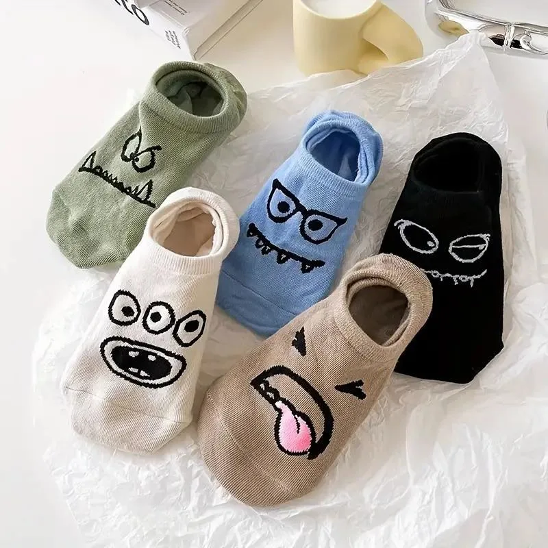 5 Pairs Cartoon Print Socks