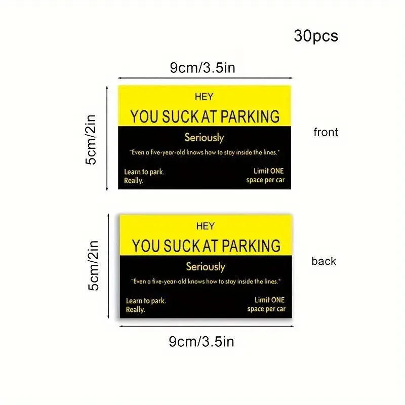 30pcs Funny Parking Cards
