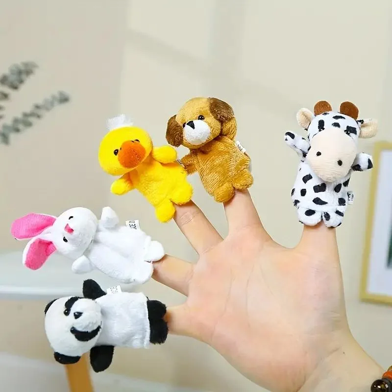 10 Mini Animal Finger Puppets Set