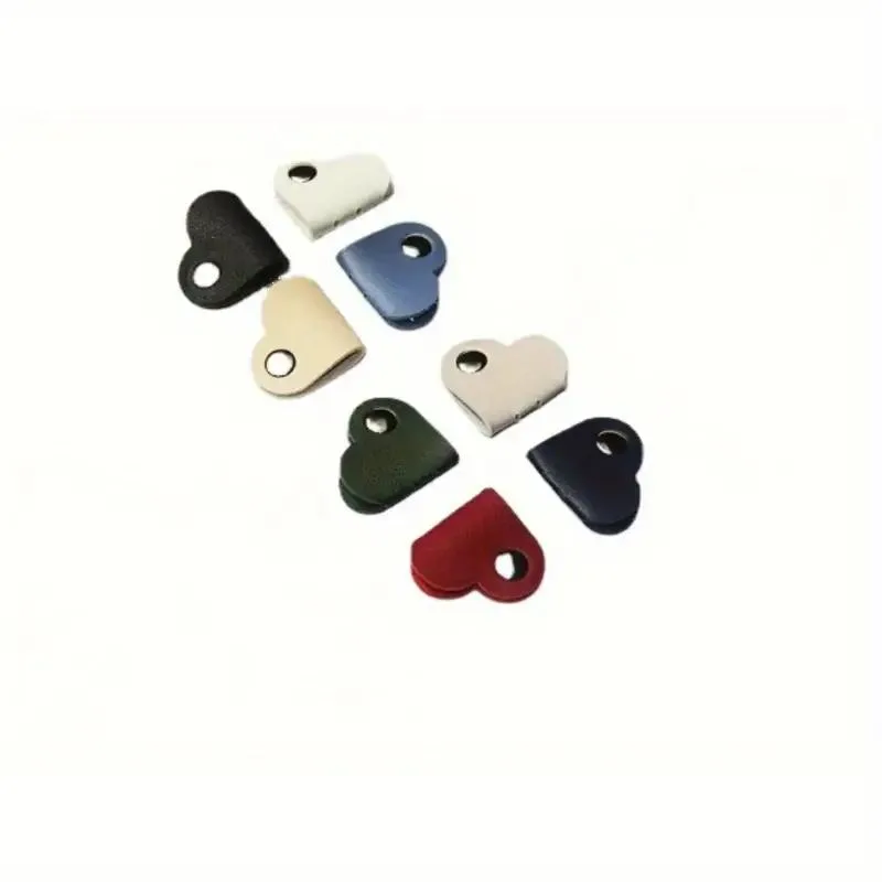 8pcs Heart-Shaped Faux Leather Cable Organizers