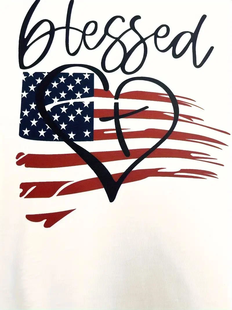 American Flag Print Quarter Zip Sweatshirt