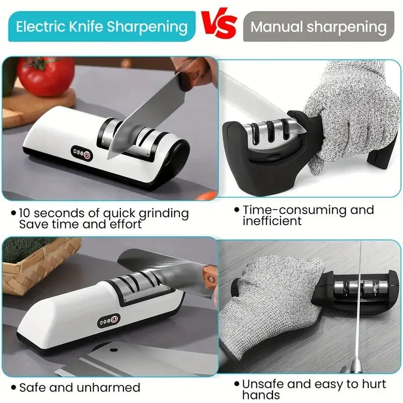 Automatic Electric Knife Sharpener - 2-Speed