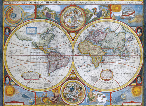 New and Accurate Antique World Map Maps & Geography Jigsaw Puzzle
