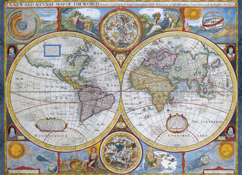 New and Accurate Antique World Map Maps & Geography