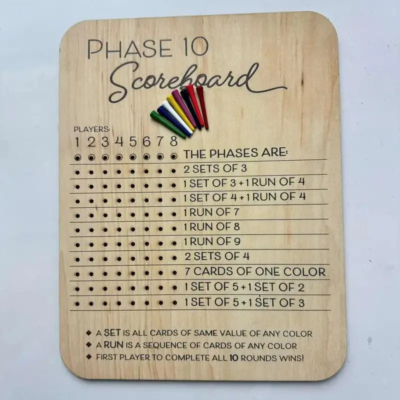 10 Scoreboard with Colorful Pegs