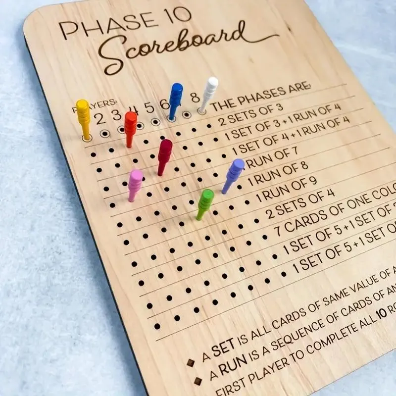 10 Scoreboard with Colorful Pegs
