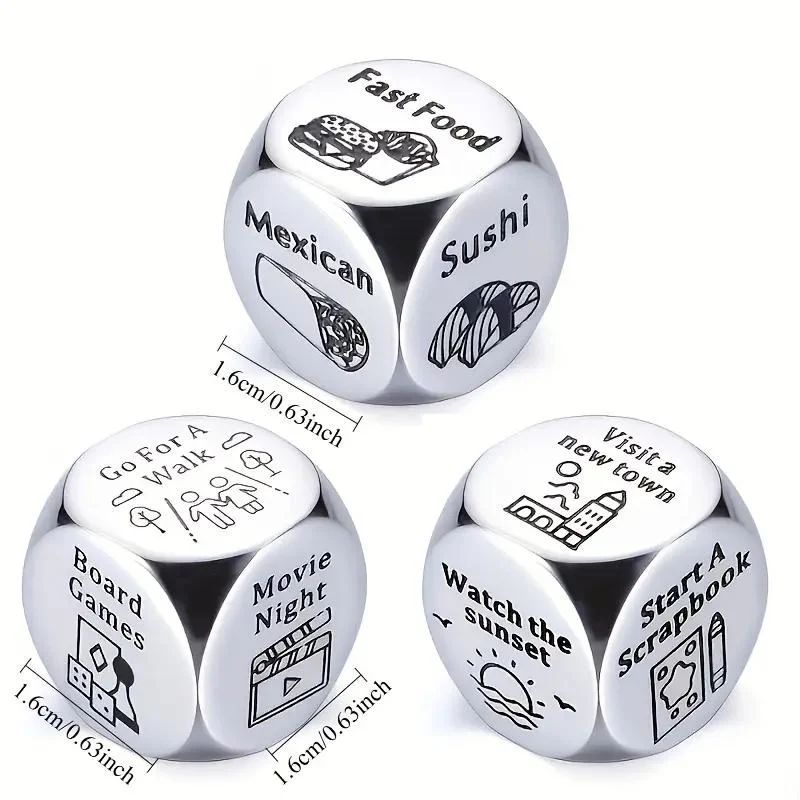 3pcs Stainless Steel Decision-Making Dice Set