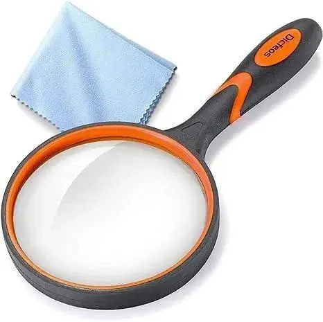 Large Magnifying Glass 10X Handheld Reading Magnifier for Seniors & Kids