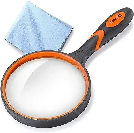 Large Magnifying Glass 10X Handheld Reading Magnifier for Seniors & Kids