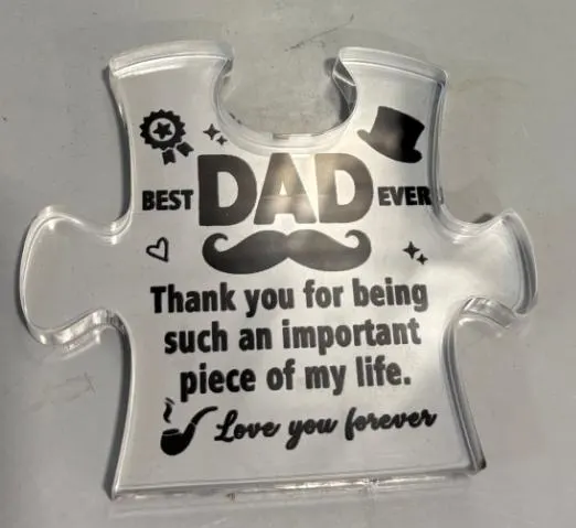 Best Dad Ever Shaped Acrylic Plaque