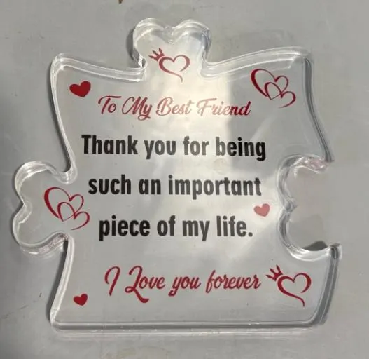 Best Friend Shaped Acrylic Plaque