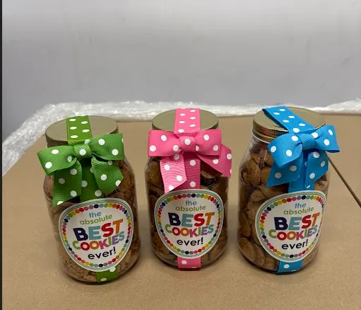 Best Cookies Ever Chocolate Chip Cookies in Plastic Quart Jar Valentine's Day