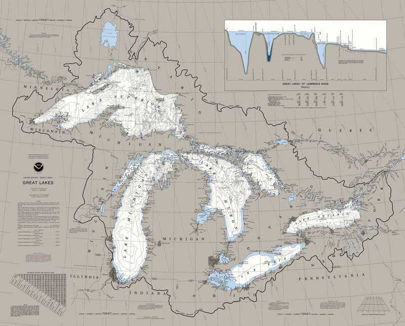 Great Lakes Nautical Chart - Scratch and Dent Maps & Geography