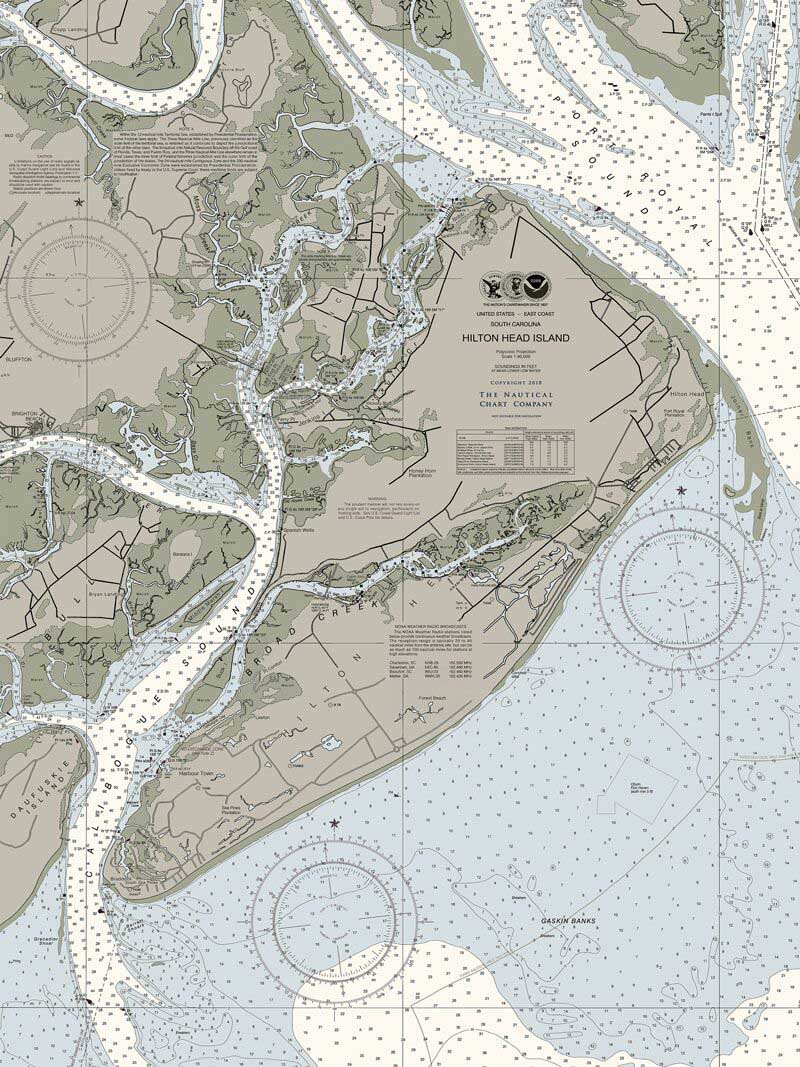 Hilton Head Nautical Chart Maps & Geography Jigsaw Puzzle