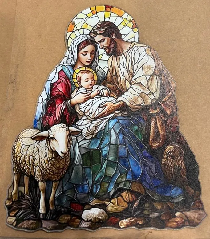 Stained Glass Nativity Scene