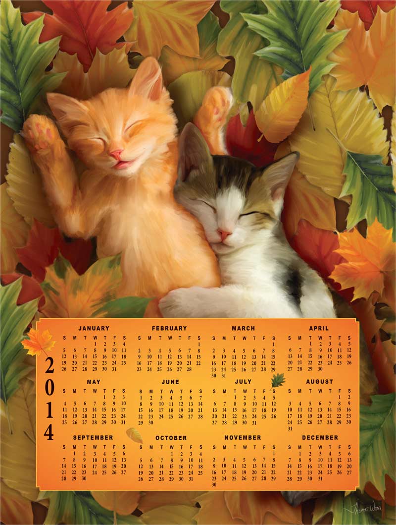 Time's Pieces - Fall Kittens Cats