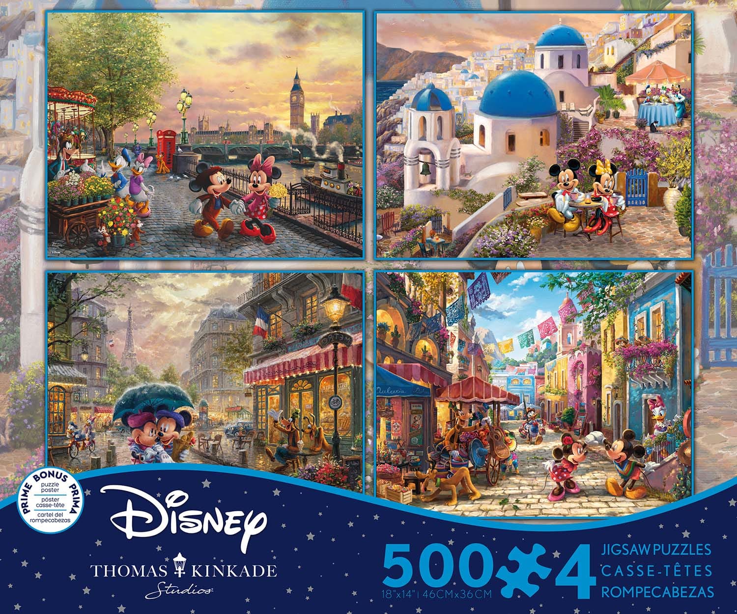 4 in 1 Thomas Kinkade Disney Travel - 500 Piece Jigsaw